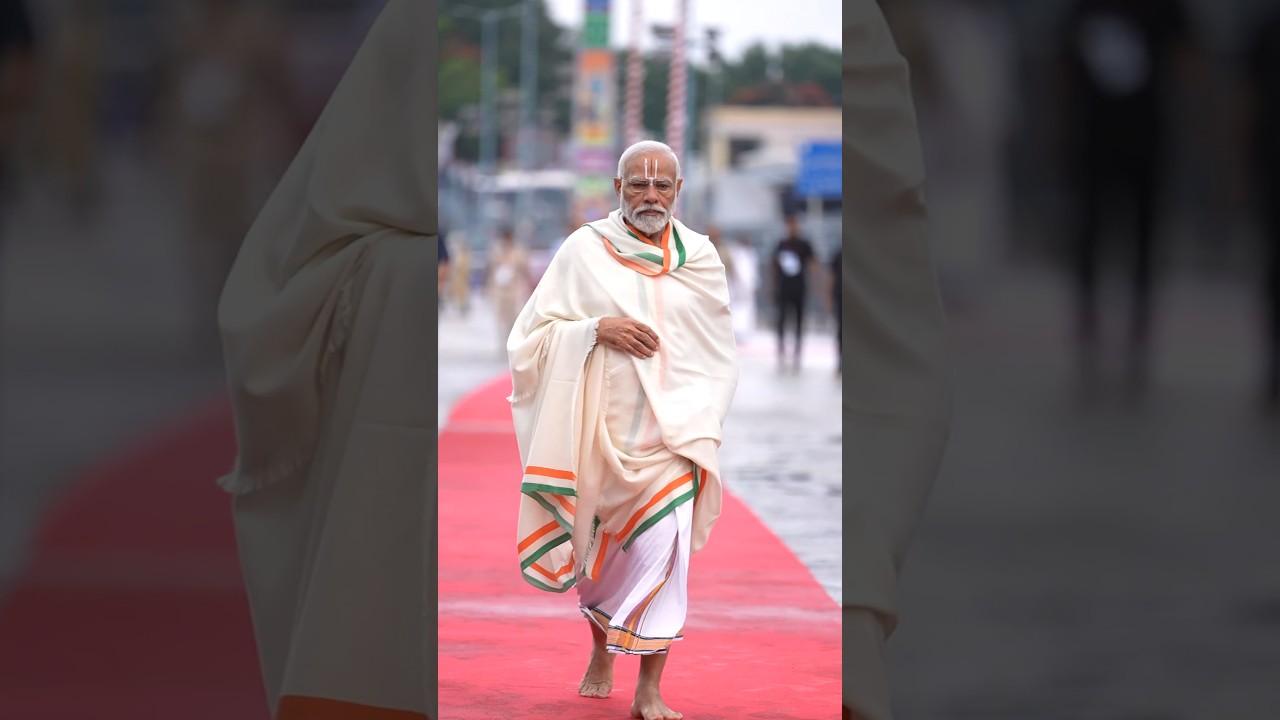 PM Modi prays at the divine  devotional Lord Venkateshwara Mandir in Tirupati AP