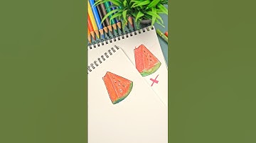 Swap RED and GREEN on your WATERMELON DRAWING #art #drawingtutorial #howtodraw #drawing #tutorial