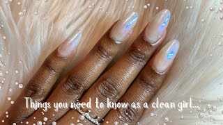 CLEAN GIRL NAILS | CLEAN GIRL AESTHETIC | PEARL CHROME NAILS