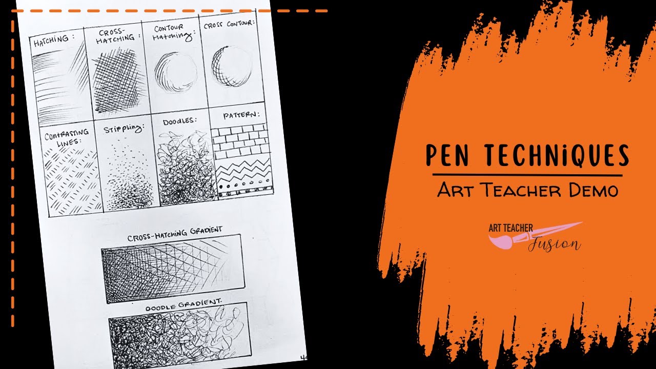 Pen Techniques: Cross-Hatching, Stippling, Art Teacher Demo - YouTube