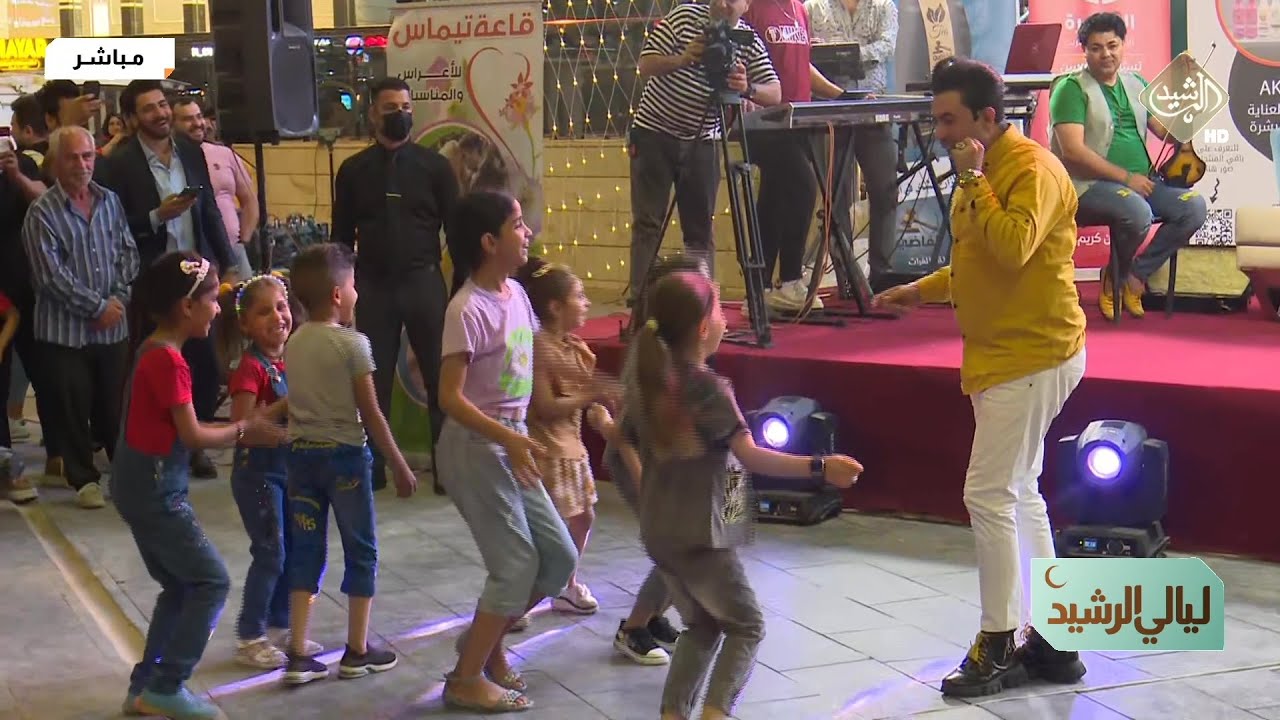 يبجي الولد يريد صمون ويكول ودوني على سعدون | رقص سعدون الساعدي مع الاطفال في برنامج ليالي الرشيد