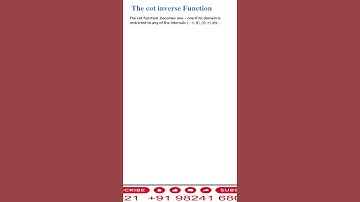 Graphs of cot and cot inverse functions
