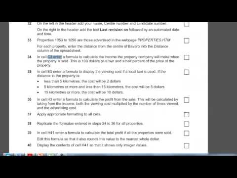 IGCSE ICT June 2013 Paper 3 Excel - YouTube