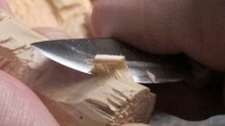 Learn How To Carve Wood in 60 Seconds wood carving tutorial basics, beginner, first time carving instruction, learn how to whittle. 