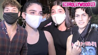 Charli \& Dixie D'Amelio, Noah Beck \& Chase Hudson Are Mobbed By Fans At Il Pastaio In Beverly Hills