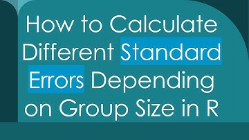 How to Calculate Different Standard Errors Depending on Group Size in R