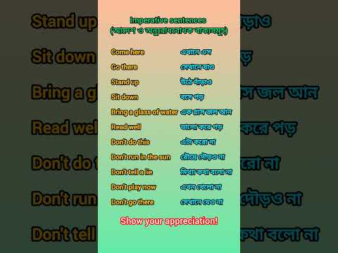 'Imperative Sentences'#short #spokenenglish