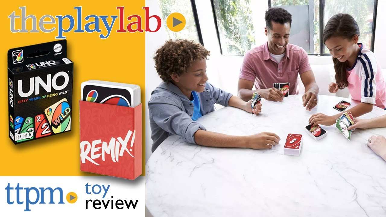 UNO 50th Anniversary Card Deck and UNO Remix from Mattel | Play Lab ...