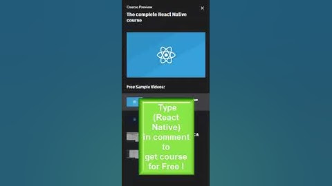 The complete React Native course For Free #udemy #free #freecourse #course #developer #onlinecourse