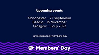 PRS Members' Day - Upcoming Events 2022