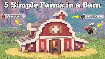 5 Automatic Farms in a Barn - Food Farms | Minecraft Java & Bedrock | Easy Tutorial
