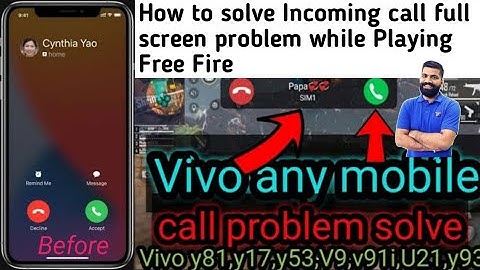 Full Screen Incoming Call Problem Solution While Playing Free Fire | How to solve Calling Problem🤔