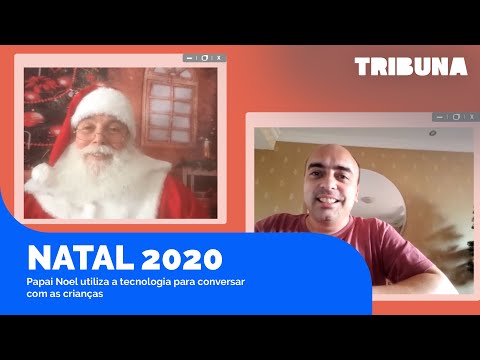 Papai Noel conversa com crianças por videochamada