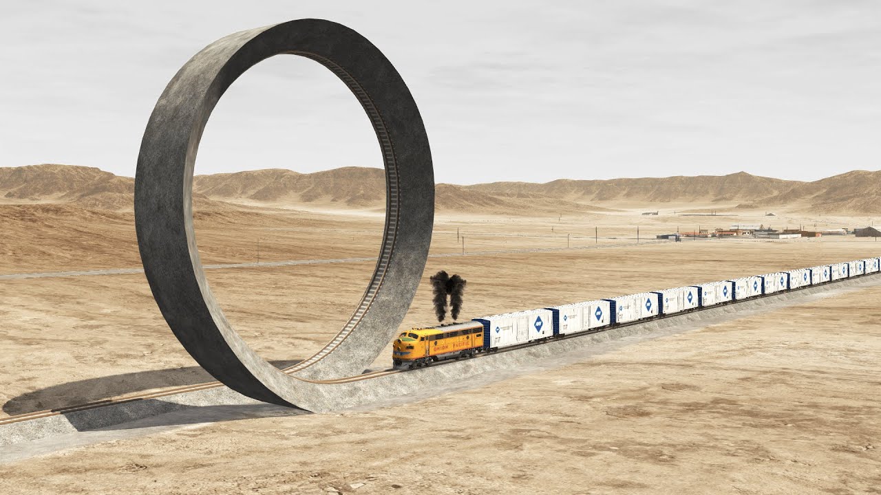 Trains vs Vertical Loop – BeamNG.Drive