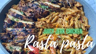 Rasta Pasta w/ Juicy Jerk Chicken Breast! | Plus Giving Food to People in the Community