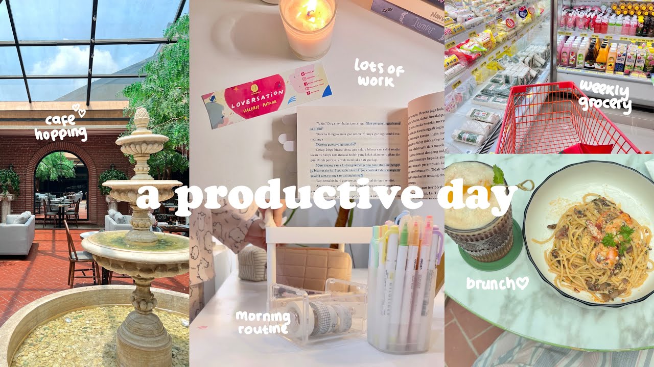 A PRODUCTIVE DAY⋆౨ৎ˚⟡🍝brunch + cafe vlog,morning routine,weekly grocery,self pampering,GRWM