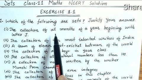 Sets Class-11 Chapter-1 NCERT Ex-1.1 Complete Solution With Explanation