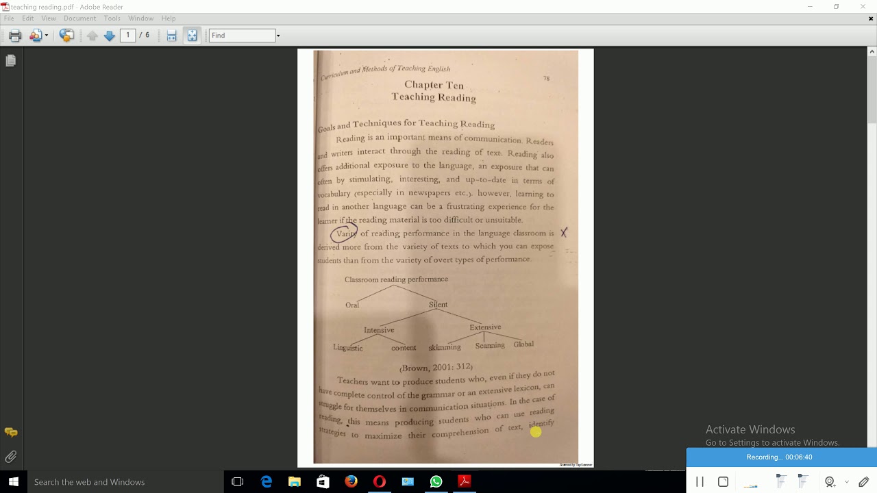 teaching reading / المرحلة الثالثة / طرائق تدريس اللغة الانكليزية