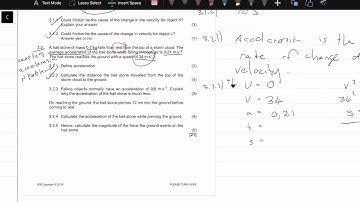 2018| Matric IEB Physics Paper 1 Final Exam  |Question 3 | Friction,Sliding and hailstones