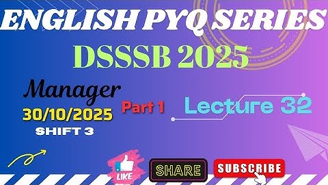 DSSSB ENGLISH PRACTICE SET 32 #dsssbexamwindow #kvsnvs2025 