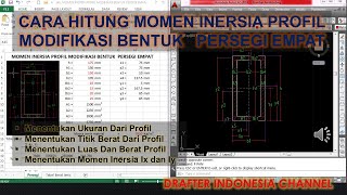 CARA HITUNG MOMEN INERSIA PROFIL MODIFIKASI BENTUK PERSEGI EMPAT DENGAN MS EXCEL