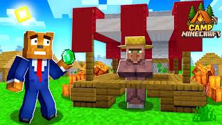 Creating An OP VILLAGER TRADING Base In Camp Minecraft