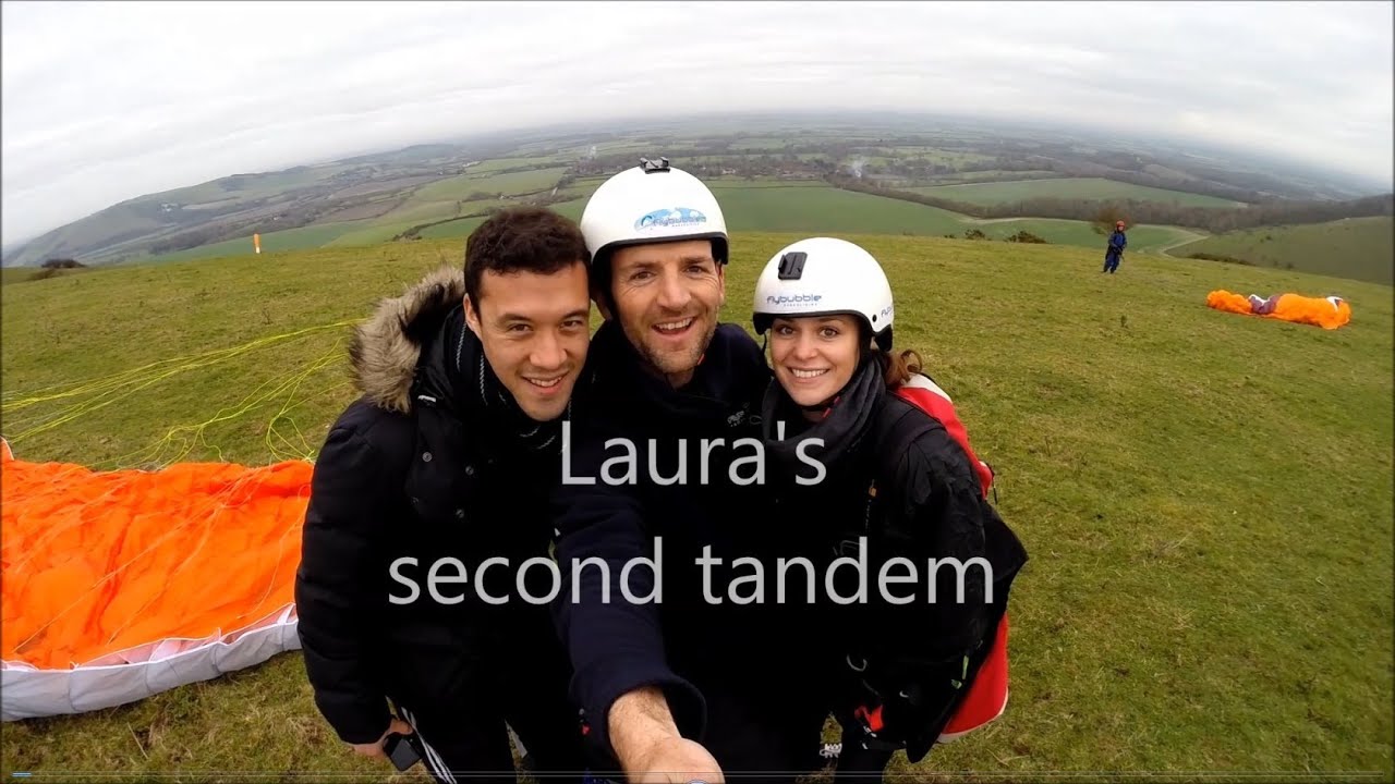 Laura's second tandem flight with Flybubble