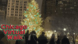 Christmas Day 2025 Virtual Walk🎄Chicago Thursday Night 4K 60fps
