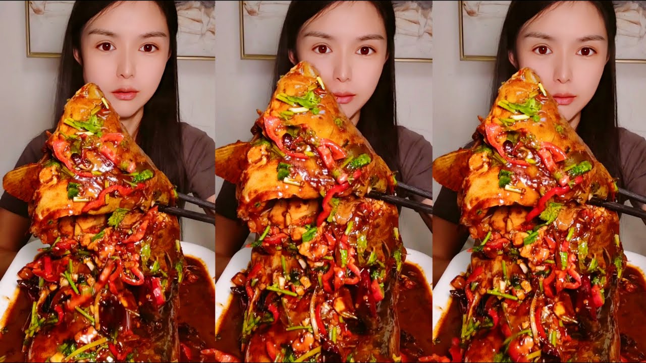Eating Spicy Big Fish Fry Mukbang | Eating Fish Curry | ASMR Eating Videos