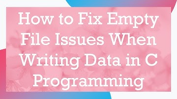 How to Fix Empty File Issues When Writing Data in C Programming