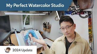 My perfect watercolor setup and materials  2024 update!