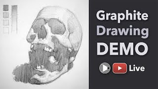 Graphite Skull Drawing Demo