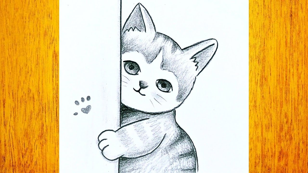 Cómo dibujar un lindo gato / Dibujos a lápiz para principiantes / Dibujos  fáciles - thptnganamst.edu.vn