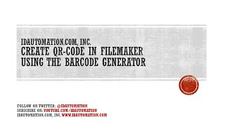 Create a #QRCode in FileMaker  (12 and up) using the IDAutomation Native Generator (Object)