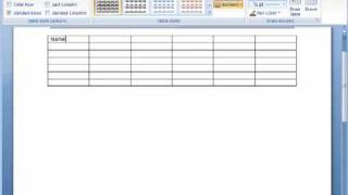 Working with tables in Microsoft Word 2007