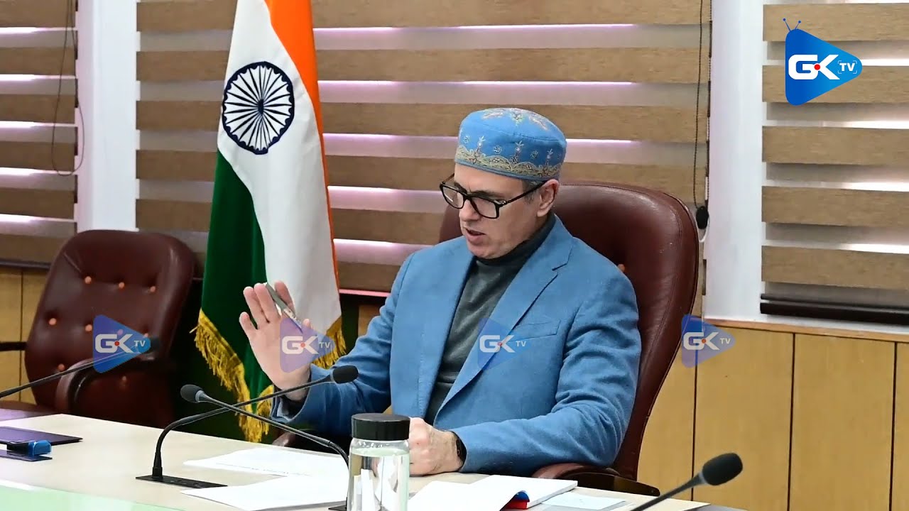 CM Omar presides over a pre-budget meeting at civil secretariat in Jammu