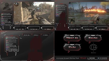 FREE Animated Stream Overlay / Animated Stream Overlay Pack 🩸 Blood 🩸