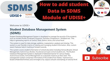 How to add Classes and Student Data in Student Data Management System #SDMS Module of UDISE+ 2022 23