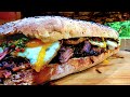 A stunning pulled BEEFsandwich made from scratch  Relaxing Cooking, ASMR, MenWithThePot HUT🛖