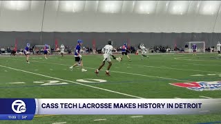 Cass Tech hosts Detroit's first indoor field lacrosse game at new Chandler Park Fieldhouse