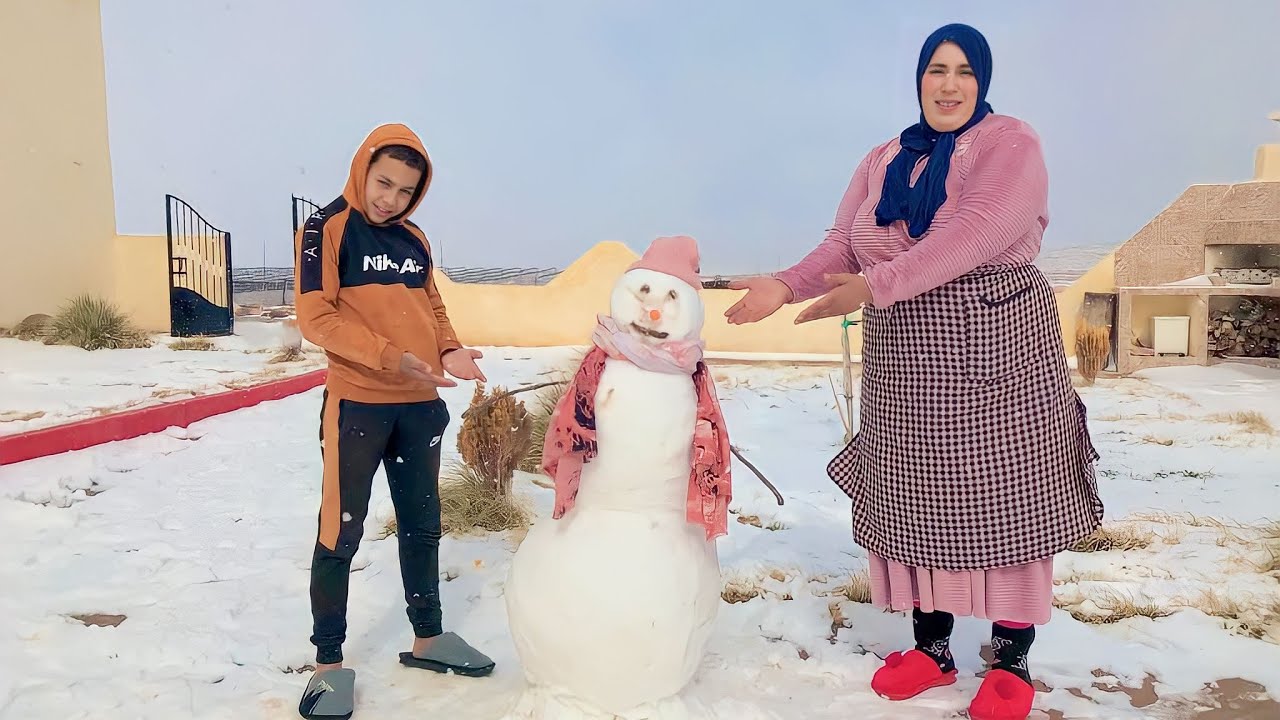 الحمد لله تساقط الثلوج ودورنا نهار روعة❄️🌨️💨☃️⛄️⛄️⛄️☃️⛄️