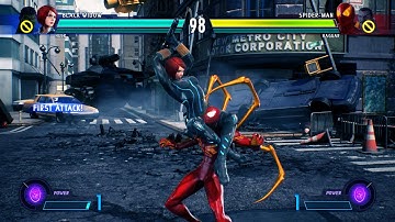 Hulk & Black Widow vs Spiderman & Haggar (Very Hard) - Marvel vs Capcom | 4K UHD Gameplay