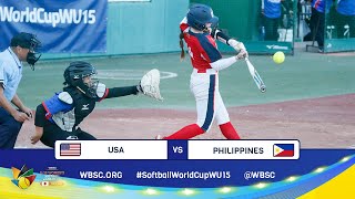 Highlights - Game 13 - USA vs Philippines - 2023 U-15 Women's Softball World Cup