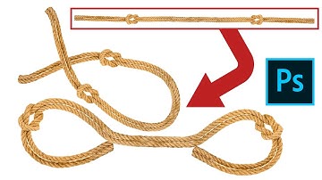 Make Round Rope from Straight Rope by Puppet Wrap Tool in Photoshop