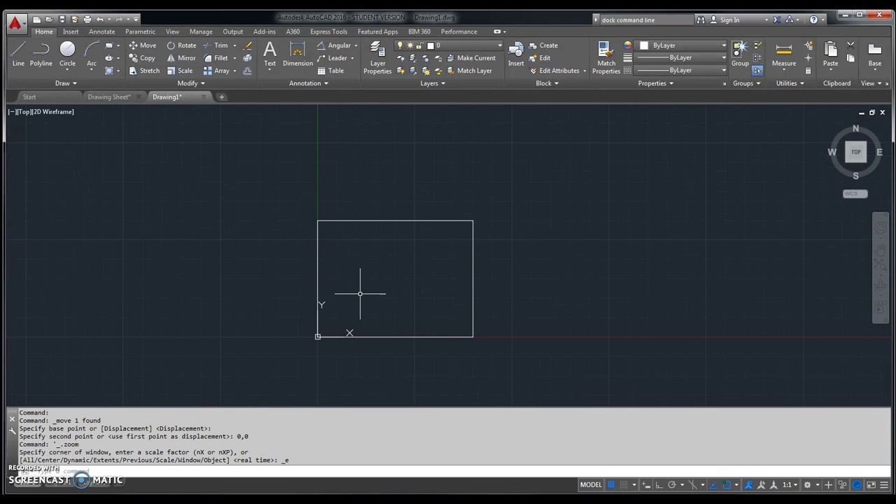 AutoCAD 2016 Move to origin YouTube