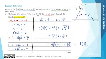 VCAA Mathematical Methods 2021 NH Exam 1 - Question 8