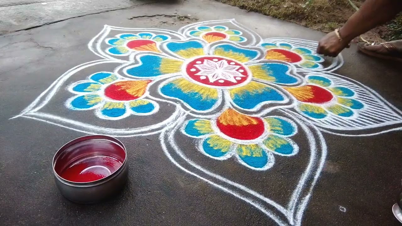 🌺 Lakshmi Rangoli long video 🌺 keep supporting friends 🌺