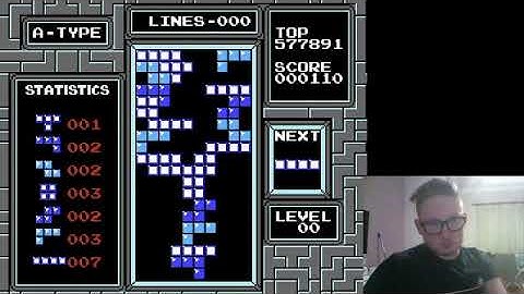 NES Tetris no rotation first ever TRIPLE!