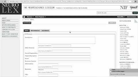 NeuroLex - How to Register Your Resource