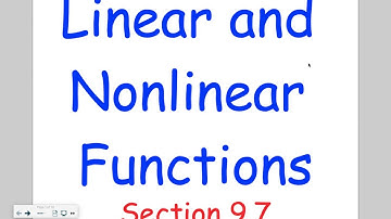 Pre Algebra 9-7: Linear and Nonlinear Equations